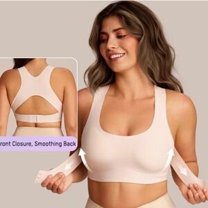 Everyday Comfort Front-Closure Scoop Neck Bra - Cream